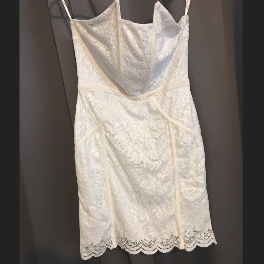 White Cream Off White Dress |Lace Dress |Mid Short